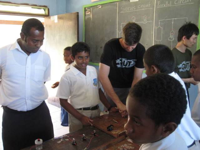 Jeremy busy with his group 