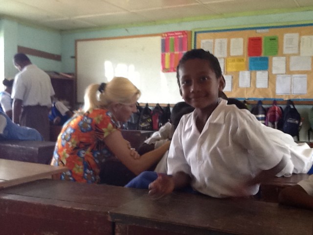 Kathy engaging with one of the groups