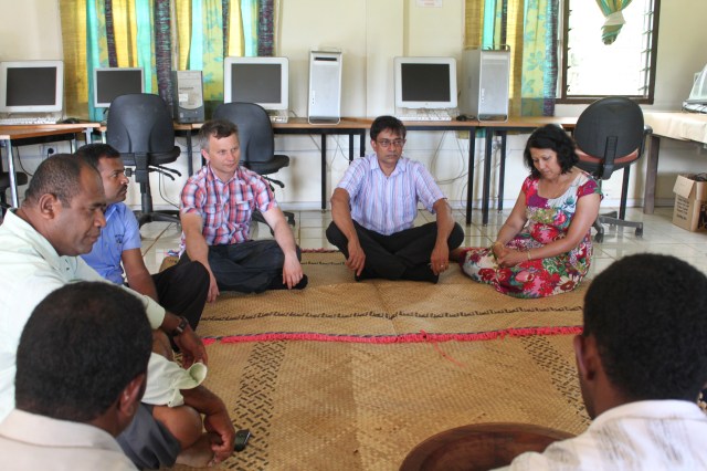 Kava ceremony at the school