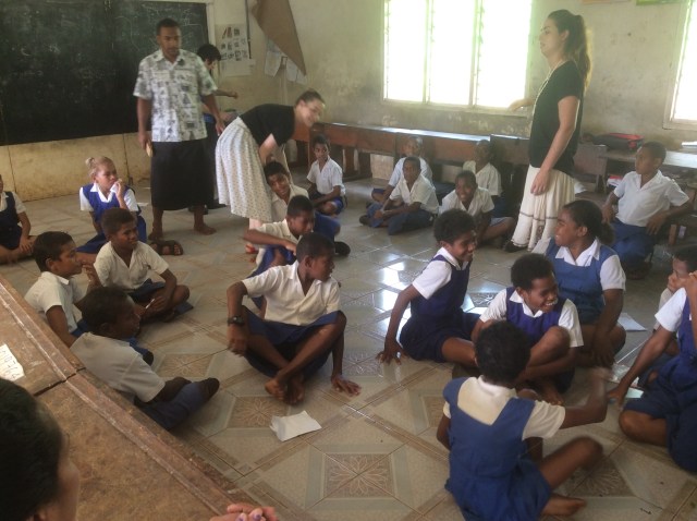 Amy and Lauren with their class