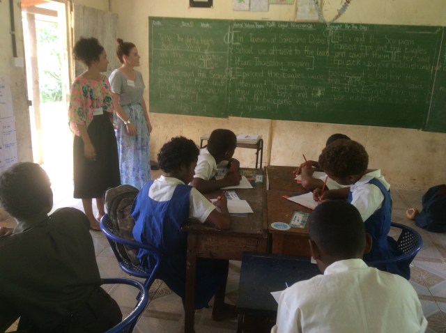Cleannah and Christa with their students
