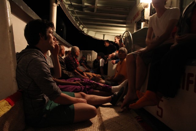 The team was also invited to join the crew in the lower deck