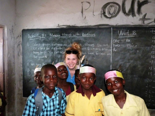 Melissa with her students