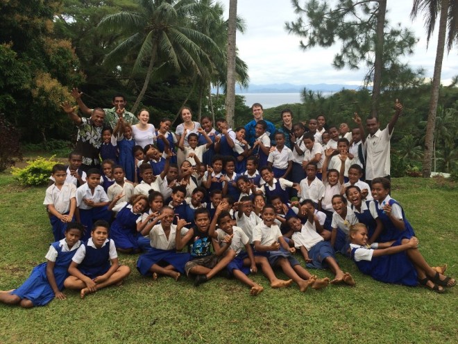 A group picture with the Year 5 and 6 students that we taught.