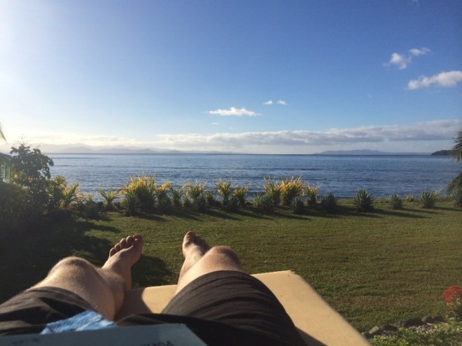 A bit of light reading in 'preparation' for the next day's teaching.