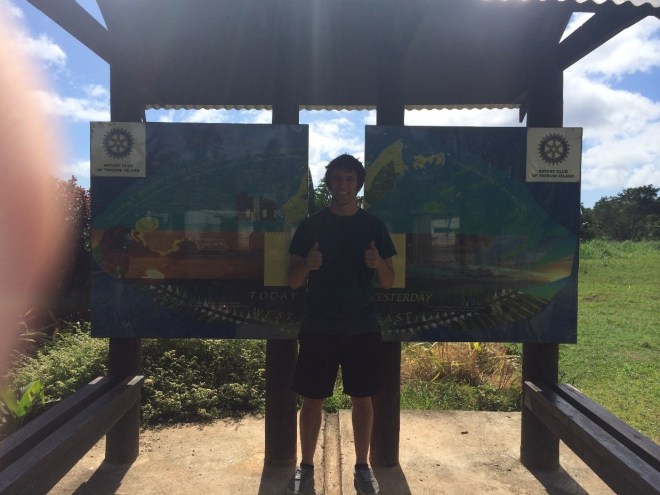 The international date line; where today and yesterday meet. We crossed this everyday we went to school.