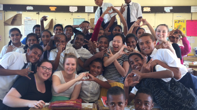 QUT students with Year 9B at Balata High School