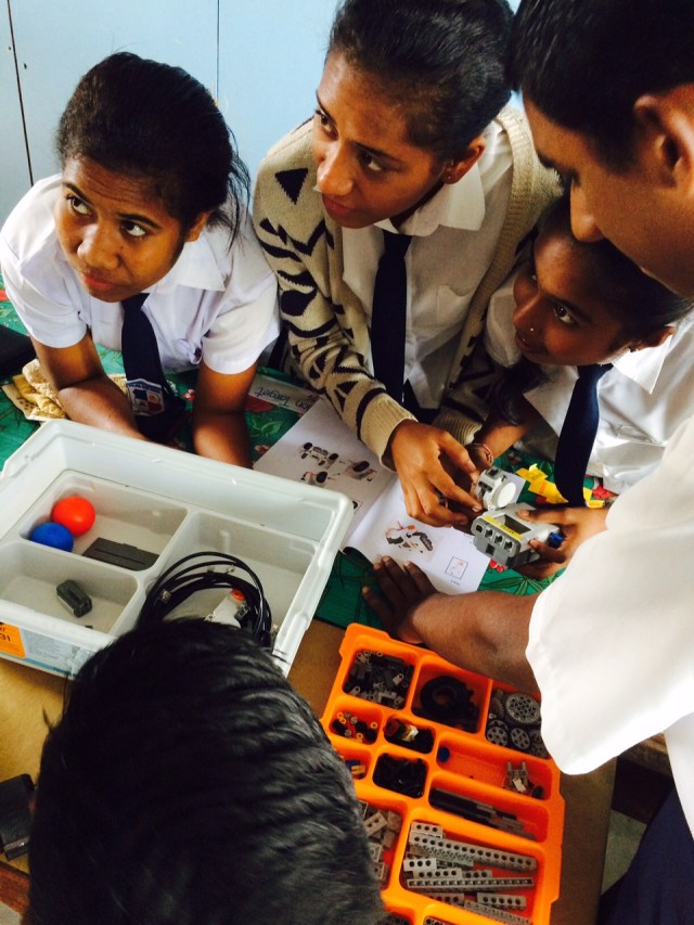 Students starting off with the building phase