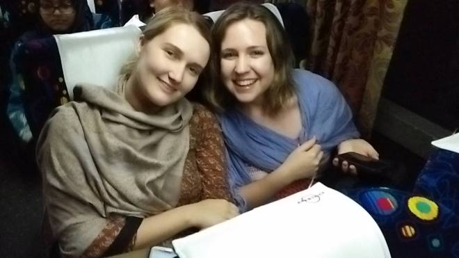 Casey and I on the UPM bus