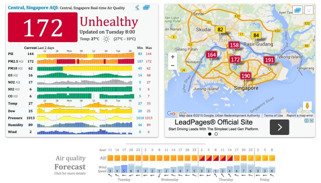 Relied on this site for pollution index updates: http://aqicn.org/